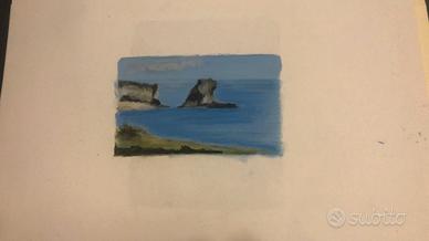 Disegno a pastelli su carta "Il Faraglione"