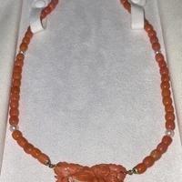 Collana coralli cerasuolo perle e chiusura oro