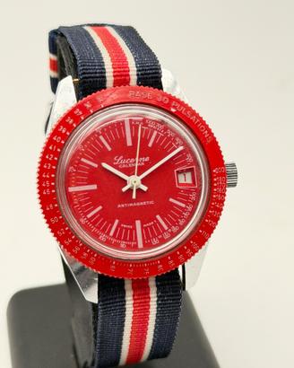 lucerne diver red nos 70s vintage swiss made