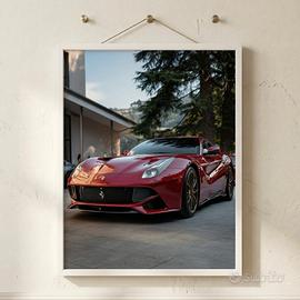 🏁Poster Ferrari F12 tdf Rosso Corsa A4 NEW