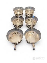 Set 6 coppette anni '60 silverplated marca BMF