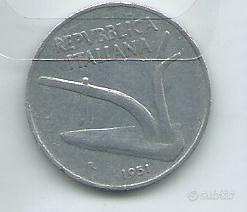 10 Lire "Spiga /Aratro Repubblica Italiana