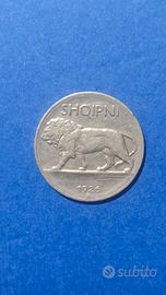 Coin Moneta Regno Albania 1/4 leku del 1926
