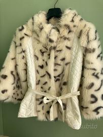 Giaccone trapuntato con  ecopelliccia