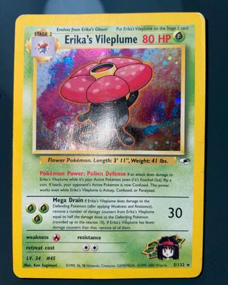 Pokemon Erika’s Vileplume 5/132 Holo Wizard Gym