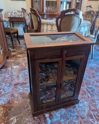Vetrinetta espositiva in legno massello