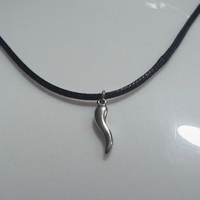 Collana con cornetto portafortuna in acciaio