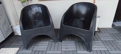 Coppia di poltroncine da giardino