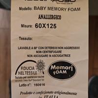 Materasso bambino, Memory sfoderabile anallergico