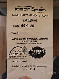 Materasso bambino, Memory sfoderabile anallergico