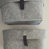 contenitori IKEA in feltro grigio – pieghevoli