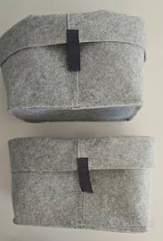 contenitori IKEA in feltro grigio – pieghevoli