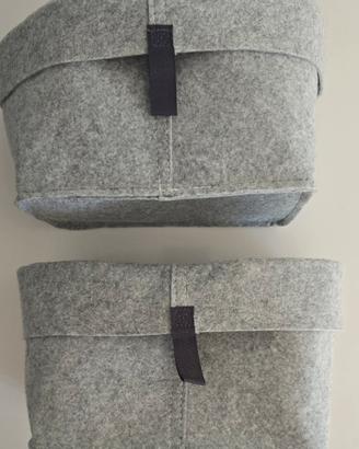 contenitori IKEA in feltro grigio – pieghevoli