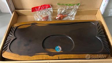 VASSOIO DA THE CINESE IN LEGNO MASSELLO