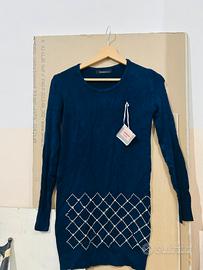 Abito blu con strass