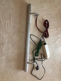 Lampada al neon alluminio e acciaio cromato