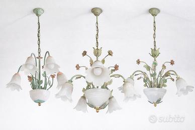 Lampadari vetro/metallo decorati