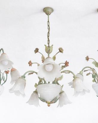 Lampadari vetro/metallo decorati