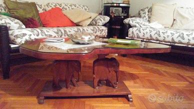TAVOLINO DA SALOTTO IN LEGNO FORMA AFRICA ANNI 70
