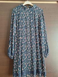 Vestito elegante lungo Twinset blu scuro fiori