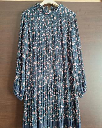 Vestito elegante lungo Twinset blu scuro fiori