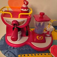 set macchina caffè barbie e bilancia in legno