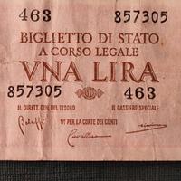 Una Lira in carta moneta