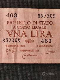 Una Lira in carta moneta