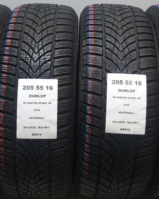 4 GOMME 205 55 16 DUNLOP BR916