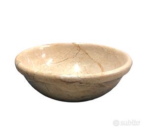 Lavabo da appoggio in marmo circolare con bordo