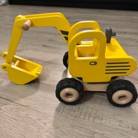 Escavatore ruspa in legno