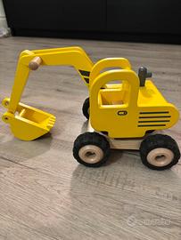 Escavatore ruspa in legno