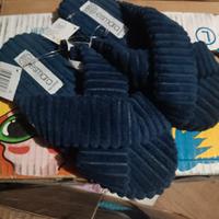 ciabatte in velluto incrociate blu