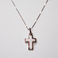 Collana Croce Oro bianco 750