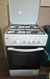 Beko cucina 4 fuochi a gas con forno