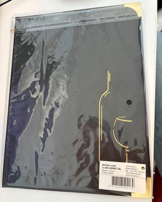 Espositore menu in pvc nero con copertina e buste
