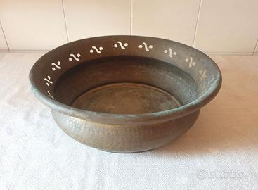 Conca vasca braciere d'epoca in ottone cm.32