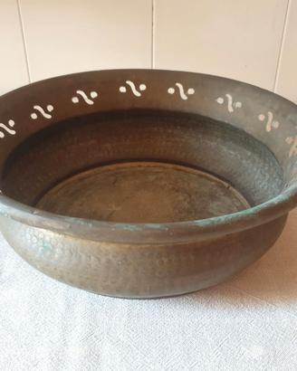 Conca vasca braciere d'epoca in ottone cm.32