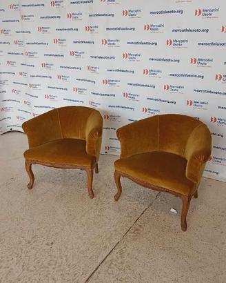Coppia Poltroncine a Pozzetto Vintage