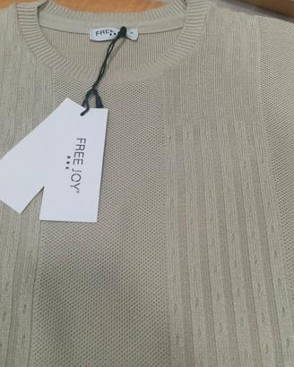 T-shirt uomo beige lavorata tg S