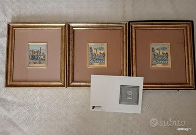 3 Serigrafie su Foglia ORO Orfeo Tamburi
