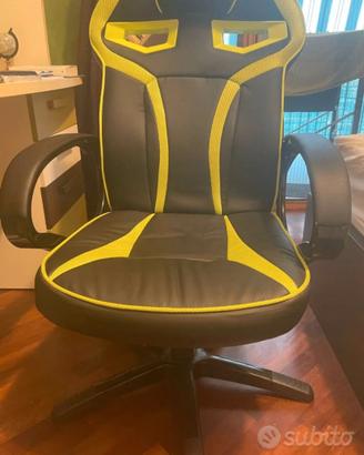 Sedia da Gaming  Ufficio Ergonomica  Nero e Giallo