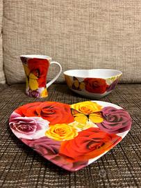 Nuovo Set per colazione tre pezzi colorato