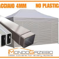 Gazebo 3x4,5 acciaio 4cm fiere mercati 4,5x3
