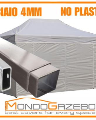 Gazebo 3x4,5 acciaio 4cm fiere mercati 4,5x3