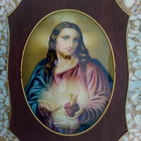 Ritratto di Gesù degli anni '30 su base in legno