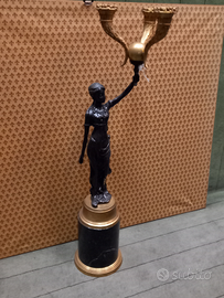 Candelabro in bronzo e marmo