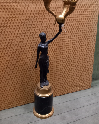 Candelabro in bronzo e marmo