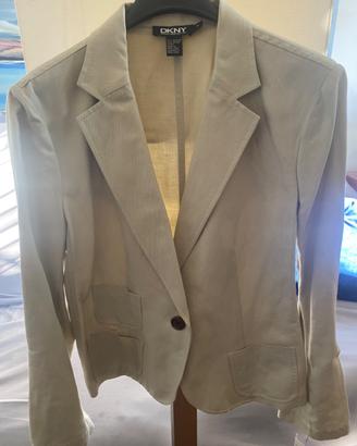 DKNY giacca color ghiaccio lino/cotone mis.6 nuova