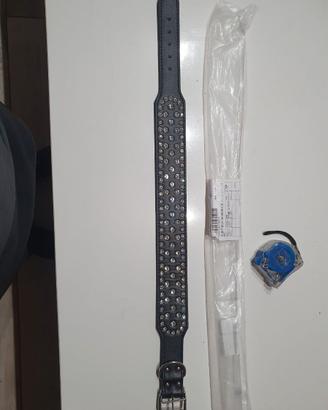 Collare cane in Pelle con brillanti